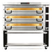 PizzaMaster PM113 63-inch electric deck pizza oven, triple deck configuration on stand with lower shelf