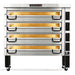 PizzaMaster PM113 63-inch electric deck pizza oven, four deck stainless steel configuration on casters