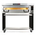 PizzaMaster PM83 electric 48-inch wide single deck pizza oven on a black and stainless steel stand with casters