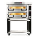 PizzaMaster PM91 26-inch electric deck pizza oven, double deck configuration on black stand with casters
