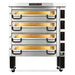 PizzaMaster PM92 37-inch electric deck pizza oven, four deck stainless steel configuration on short stand