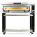 PizzaMaster PM92 37-inch electric deck pizza oven, single deck on black stand with lower shelf and casters