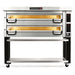 PizzaMaster PM93 54-inch electric deck pizza oven, double deck configuration on black stand with casters