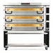 PizzaMaster PM93 54-inch electric deck pizza oven, triple deck configuration on stand with lower shelf