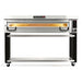 PizzaMaster PM94 72-inch electric deck pizza oven, single wide deck on black stand with lower shelf and casters