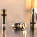 Potis propane conversion kit, close-up of brass gas nozzles and orifice fittings for shawarma broilers