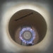 Puri PTL-104 natural gas tandoori oven, view down into the clay pot showing the improved burner with blue flame
