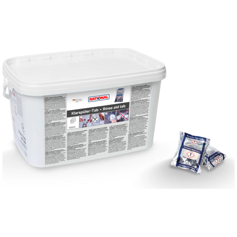Rational 56.00.211 rinse aid tabs pack of 50 for SelfCookingCenter and CombiMaster Plus combi ovens, front angled view