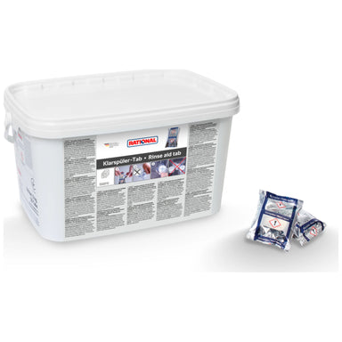 Rational 56.00.211 rinse aid tabs pack of 50 for SelfCookingCenter and CombiMaster Plus combi ovens, front angled view