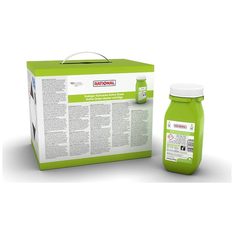 Rational 56.01.912 Active Green cleaner cartridges pack of 6 with green cartridge for iCombi Pro iCareSystem AutoDose, angled view