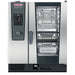 Rational iCombi Classic 10 half size electric combi oven, front view with manual controls and taller glass door