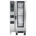 Rational iCombi Classic 20 half size electric floor model combi oven with manual controls and roll-in rack behind glass