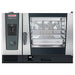 Rational iCombi Classic 6 full size electric combi oven, front view of the wide stainless steel body and glass door