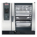 Rational iCombi Classic 10 full size natural gas or propane combi oven, front view with manual controls and glass door