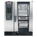 Rational iCombi Classic 10 half size natural gas or propane combi oven, front view with manual controls and glass door