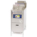 Refurbished Broaster 1800 series gas pressure fryer in stainless steel with lid closed and control panel, front view