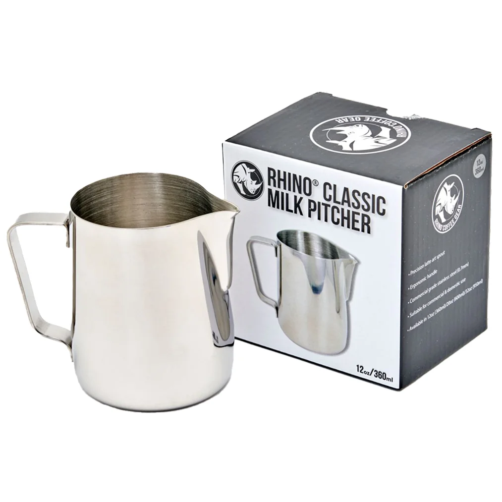 Rhino Classic Milk Pitcher - 12 Oz. Capacity-Phoenix Food Equipment