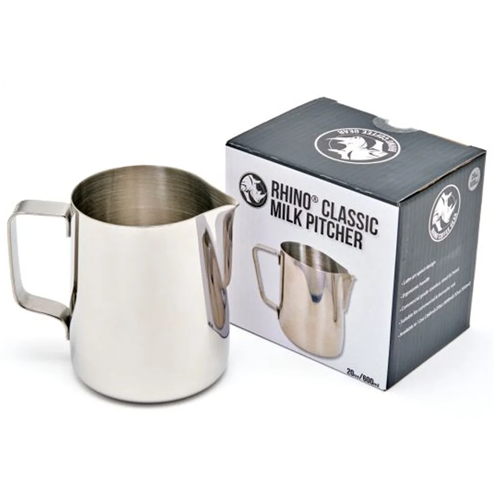 Rhino Classic Milk Pitcher - 12 Oz. Capacity-Phoenix Food Equipment