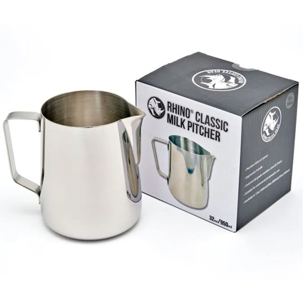 Rhino Classic Milk Pitcher - 12 Oz. Capacity-Phoenix Food Equipment
