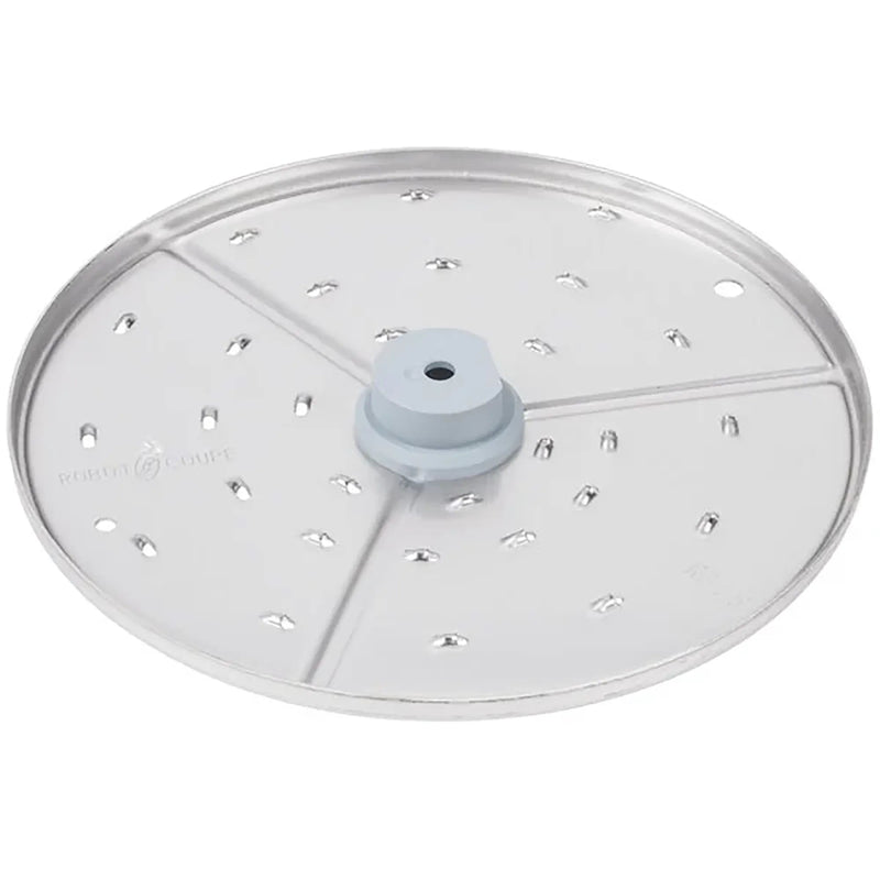 Robot Coupe grater disc for Essential food processors, stainless steel with small grating holes and grey hub