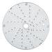 Robot Coupe grater disc for Expert food processors, stainless steel with small raised grating holes, top view