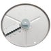 Robot Coupe julienne disc for Essential food processors, widest comb blade spacing, stainless steel, angled view