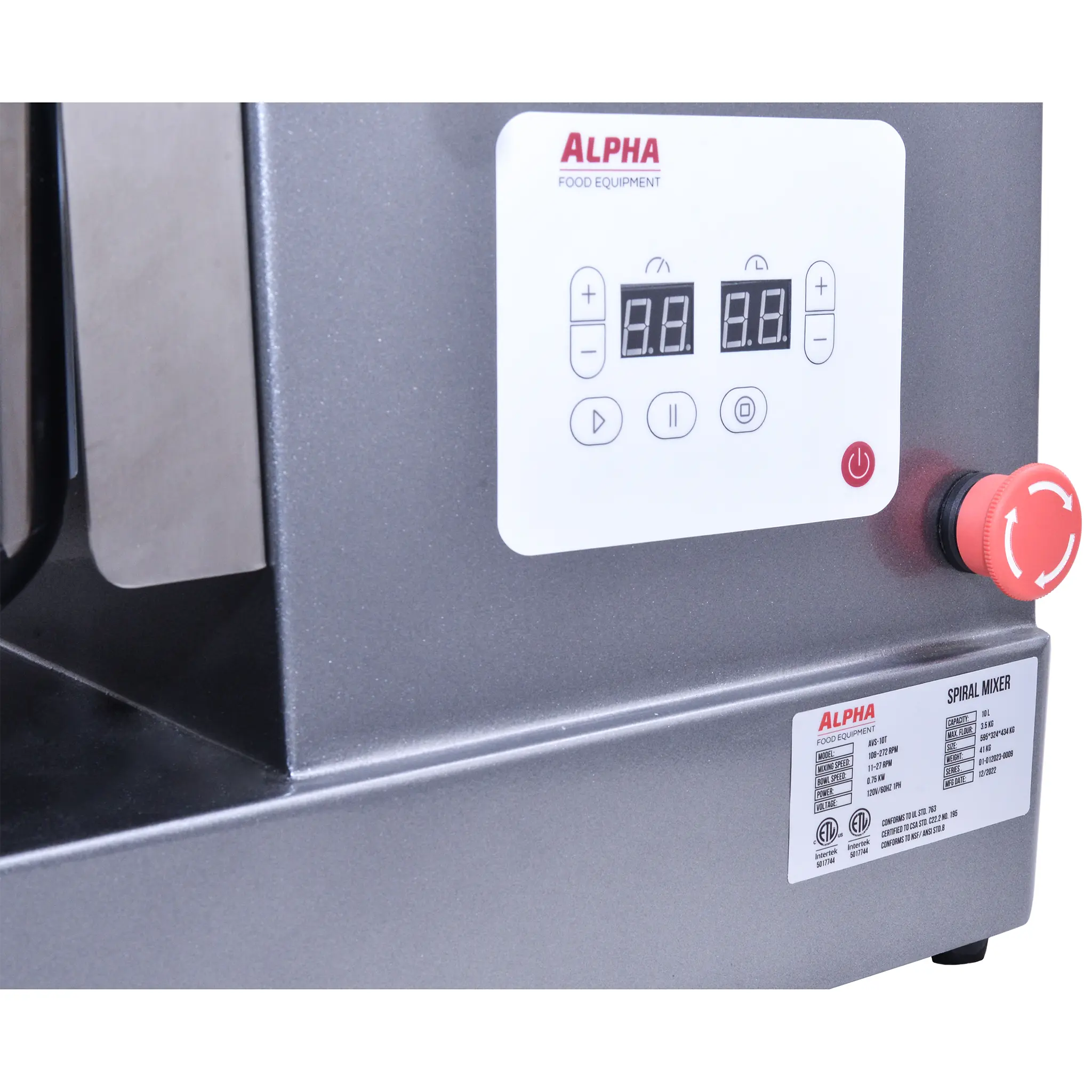 **SCRATCH & DENT** Alpha AVS-10T Ten Speed Commercial Tilting Spiral Mixer - 10Qt Capacity, 120V-Phoenix Food Equipment