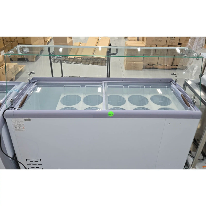 **SCRATCH & DENT** Duracold DIPC-71 Ice Cream Dipping & Gelato Freezer - 12 Tub/12 Pan Capacity, With Sneeze Guard-Phoenix Food Equipment