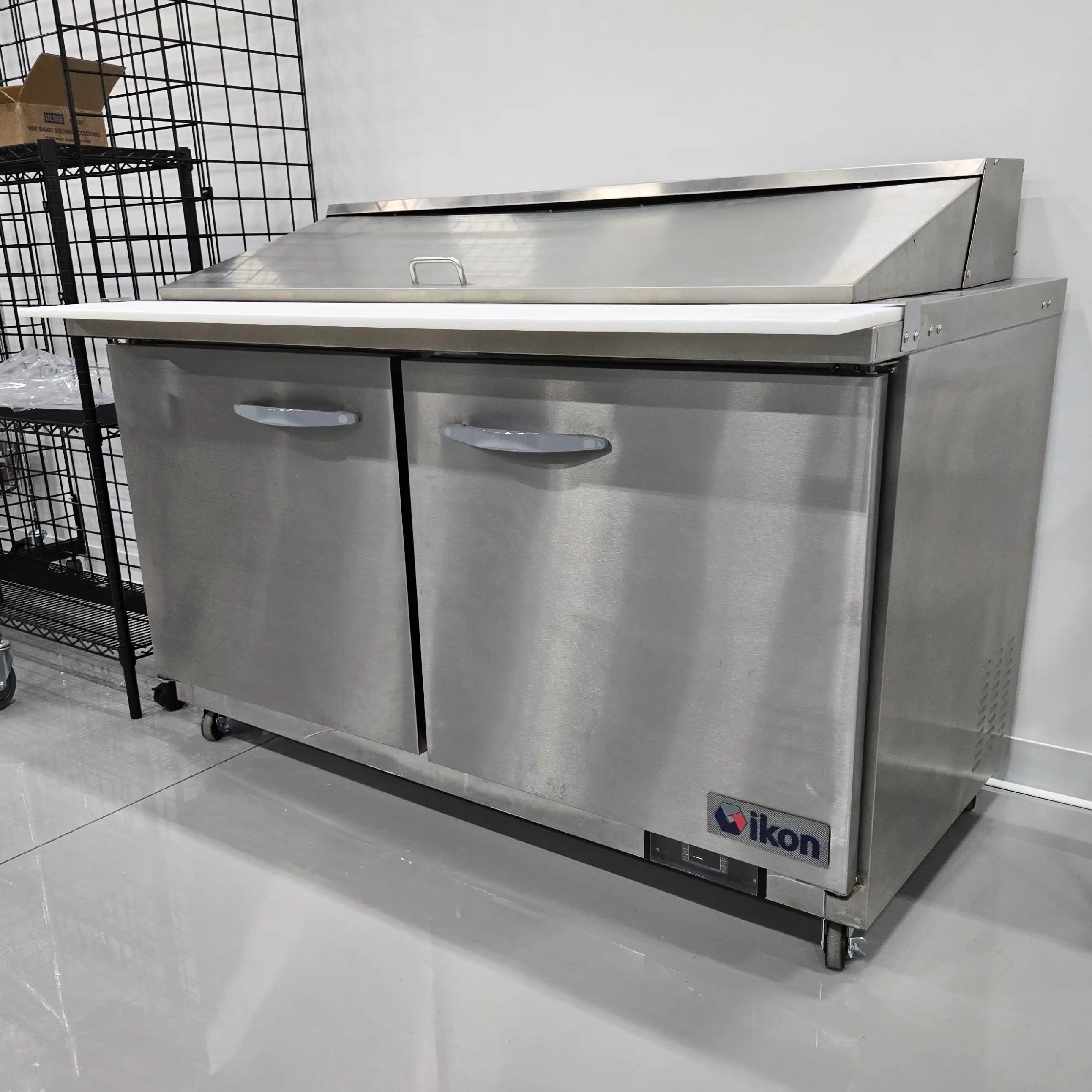 **SCRATCH & DENT** Ikon ISP61M Double Door 61" Refrigerated Mega Top Sandwich Prep Table-Phoenix Food Equipment