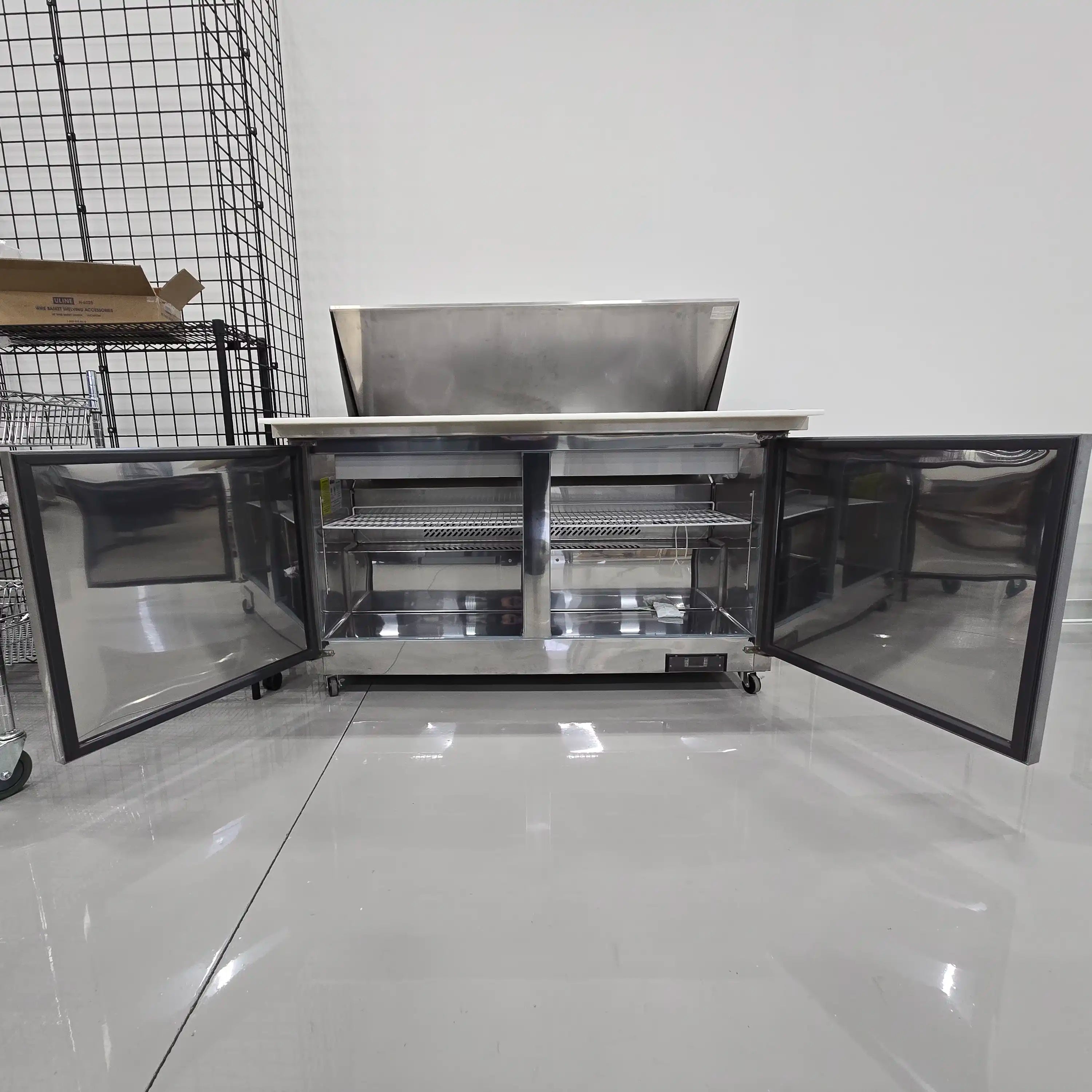 **SCRATCH & DENT** Ikon ISP61M Double Door 61" Refrigerated Mega Top Sandwich Prep Table-Phoenix Food Equipment