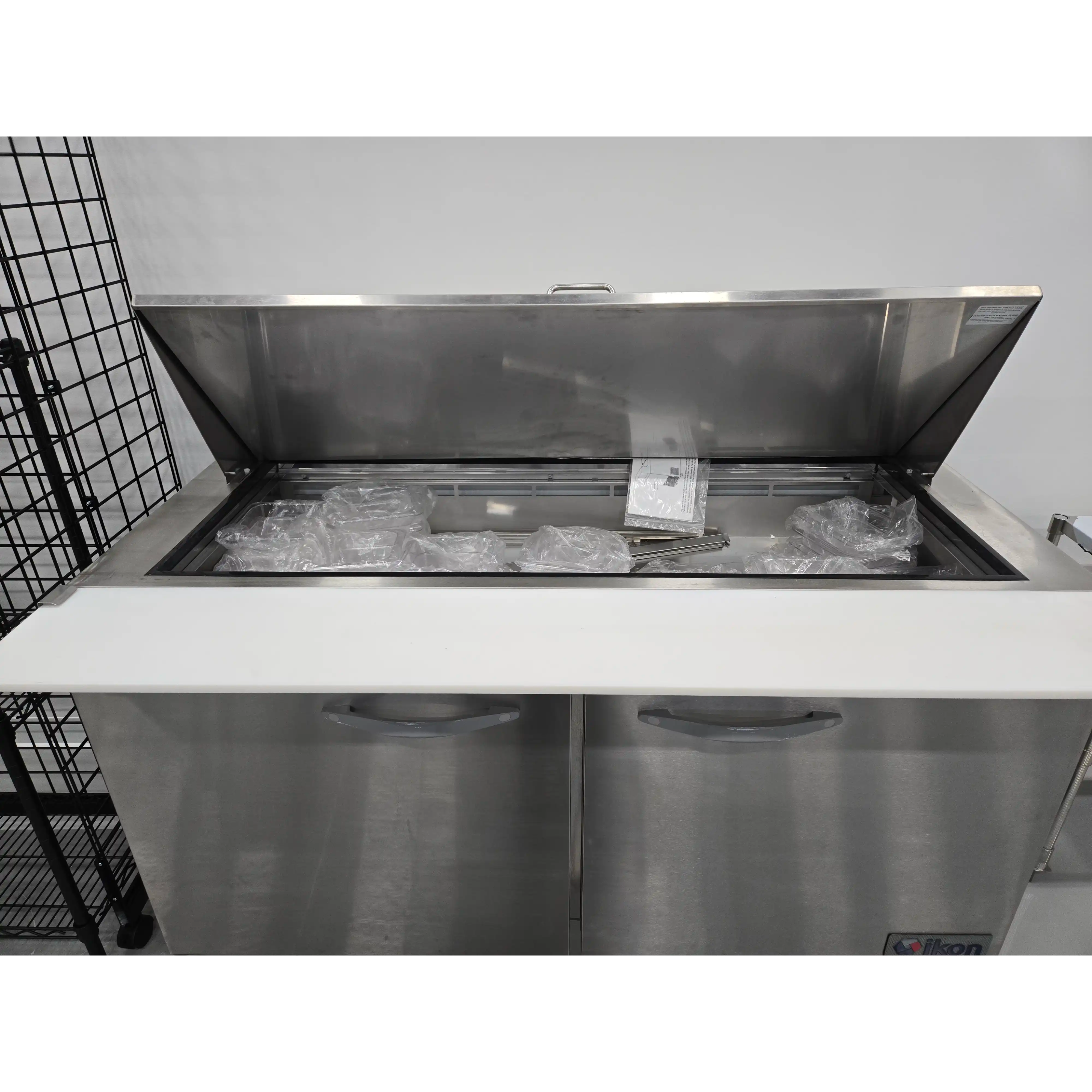 **SCRATCH & DENT** Ikon ISP61M Double Door 61" Refrigerated Mega Top Sandwich Prep Table-Phoenix Food Equipment