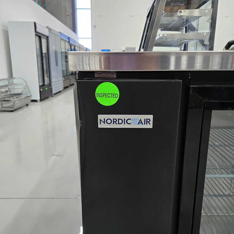 **SCRATCH & DENT** Nordic Air 49" Commercial Shallow Double Door Back Bar Cooler - Sliding Glass Doors-Phoenix Food Equipment