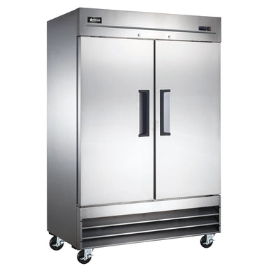 **SCRATCH & DENT** Omcan 50026 Double Solid Door 54" Wide Stainless Steel Refrigerator-Phoenix Food Equipment