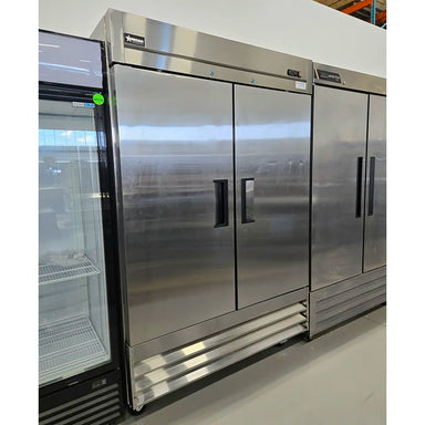 **SCRATCH & DENT** Omcan 50026 Double Solid Door 54" Wide Stainless Steel Refrigerator-Phoenix Food Equipment
