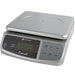 San Jamar Escali SCDGM66 stainless steel portioning scale with digital display and front keypad, 66 lb capacity, angled