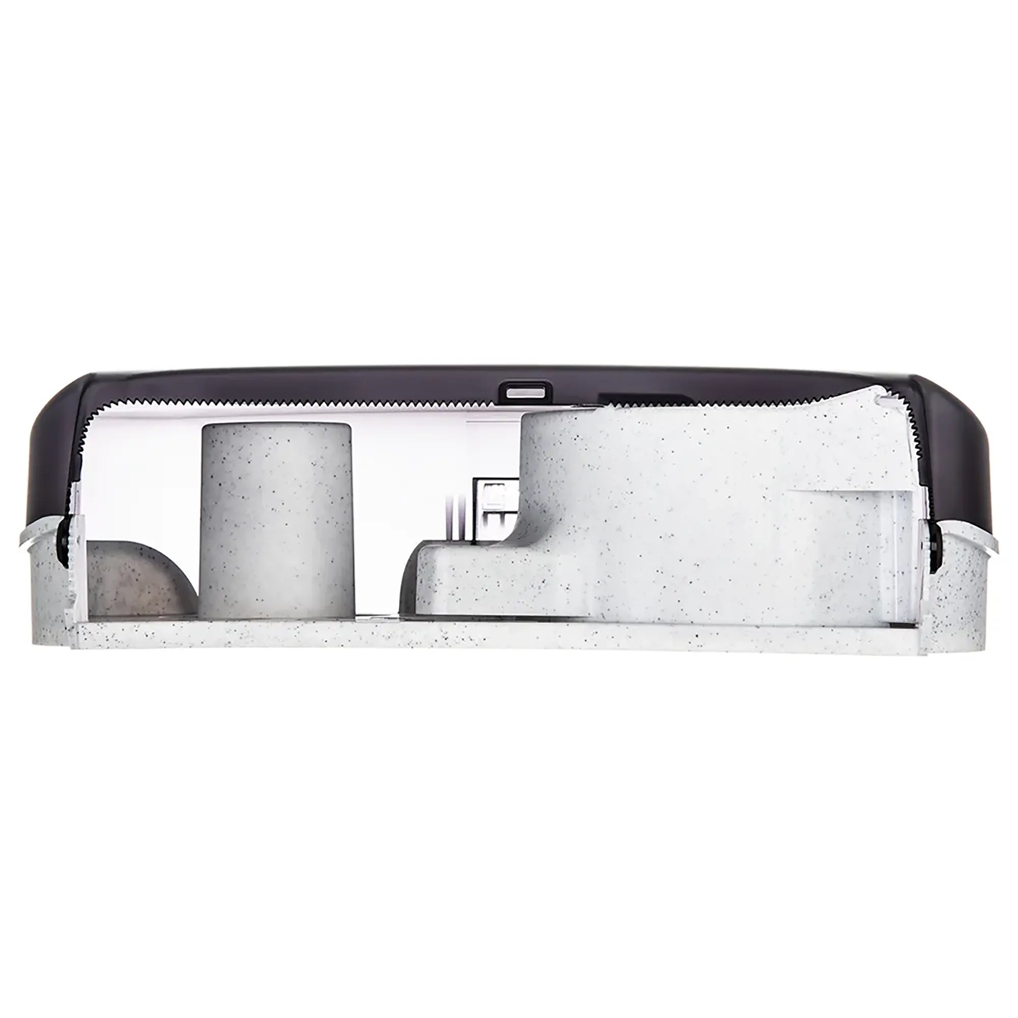 San Jamar R4000TBK Double Roll 9" Jumbo Toilet Tissue Dispenser-Phoenix Food Equipment