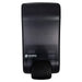 San Jamar S1300TBK manual liquid hand soap dispenser, 1300ml, black pearl translucent cover and push button, front view