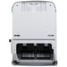 San Jamar T1100TBK roll paper towel dispenser, rear view of the grey back plate with wall mounting slots