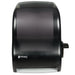 San Jamar T1100TBK black pearl roll paper towel dispenser with side lever handle and auto transfer system, front view