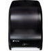 San Jamar T1400TBK black pearl touchless roll paper towel dispenser with IQ sensor window on front, front view