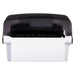 San Jamar T7400TBK hands-free roll paper towel dispenser, underside view of the white towel feed and dispensing roller