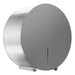 Sanital SN-431J single jumbo toilet paper dispenser, round brushed stainless steel housing with serrated edge