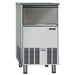 Simag SCH50 cube ice machine with 48 lb storage bin, stainless steel cabinet with front vent grille, angled view