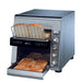 Star-Holman QCS2-800 compact conveyor toaster in stainless steel with 1.5-inch opening, bread on the rack and toast below