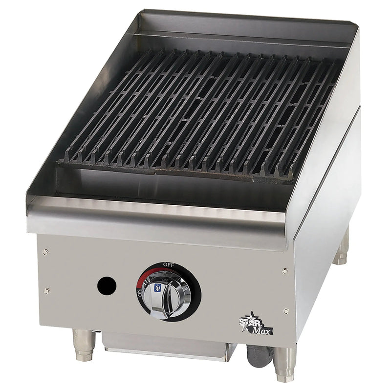 Star-Max 6115RCBF 15-inch natural gas or propane radiant charbroiler, stainless steel body with cast iron grates