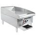 Star-Max 615TF 15-inch gas thermostatic griddle, angled view with the front grease drawer pulled out