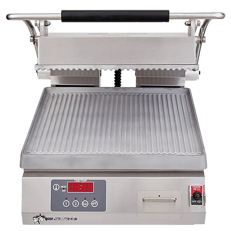 Star Pro-Max PGT14 Heavy Duty Ribbed Panini Grill - 120V-Phoenix Food Equipment