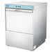 Stero SUNH-1/SUNL-1 high-temp or low-temp under counter dishwasher, stainless steel with top control panel, angled