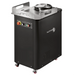 Sunmix Moon300 dough ball rounder in black with stainless steel top, control buttons and casters, angled view