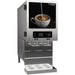 SureShot FlexoShot 2.0 AC220-V2SST milk and cream dispenser in stainless steel with coffee graphic panel, front angle